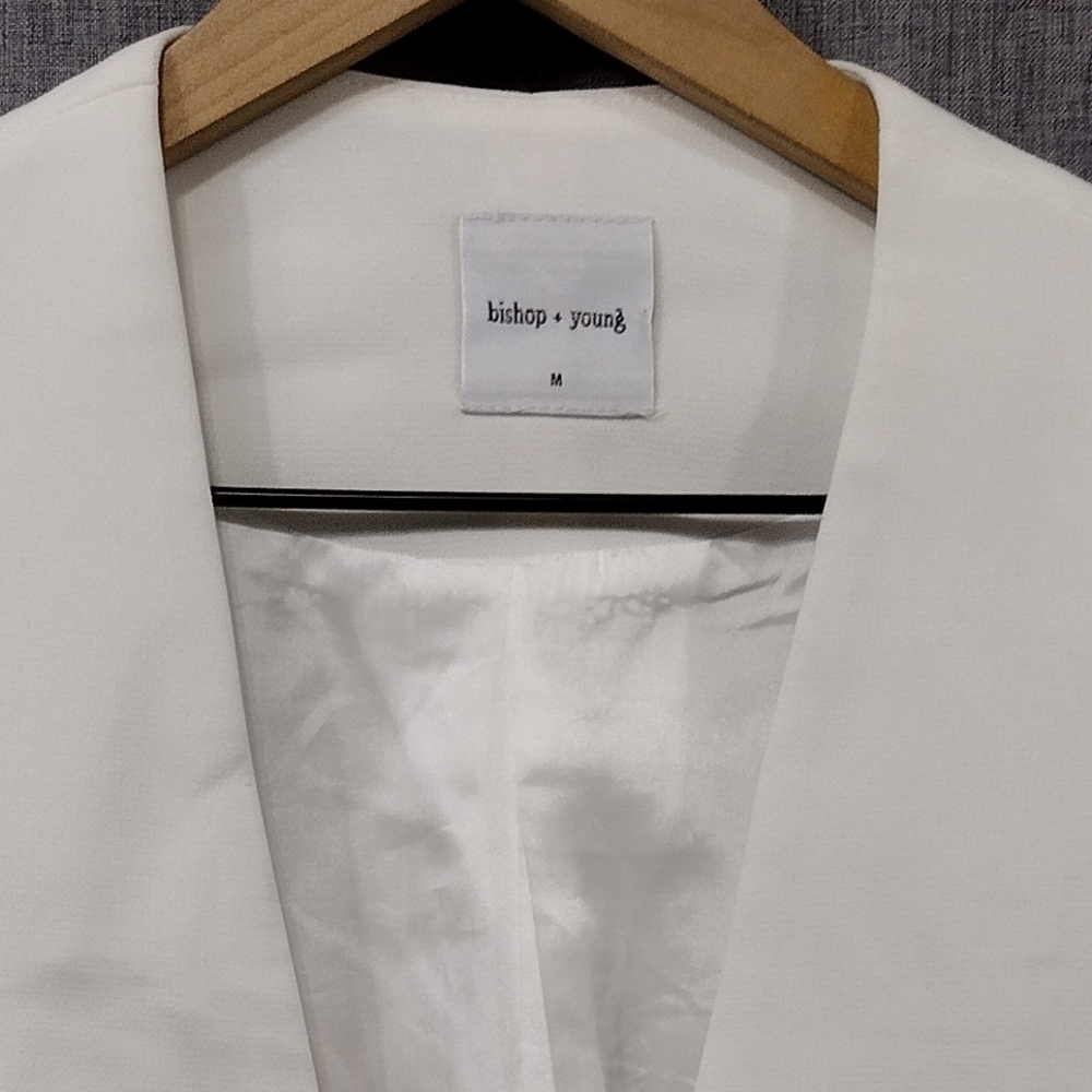 NWT Bishop & Young Blazer Women's M White Office Career Business Casual Retro - Picture 8 of 12